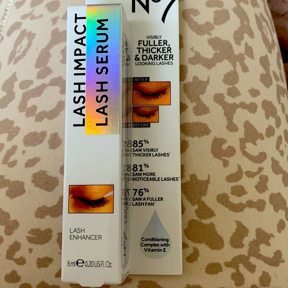 NIB No 7 Lash Impact Lash Serum Lash Enhancer .20 Fl Oz FULLER THICKER LASHES